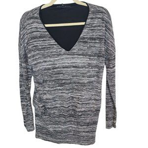 White House Black Market Womens S Gray Space Dye Long Sleeves Knit Tunic Shirt